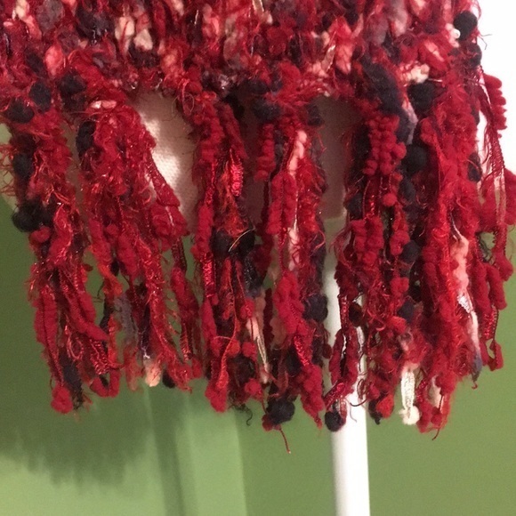 CEJON KNIT SCARF IN MAROON and black - Picture 3 of 5